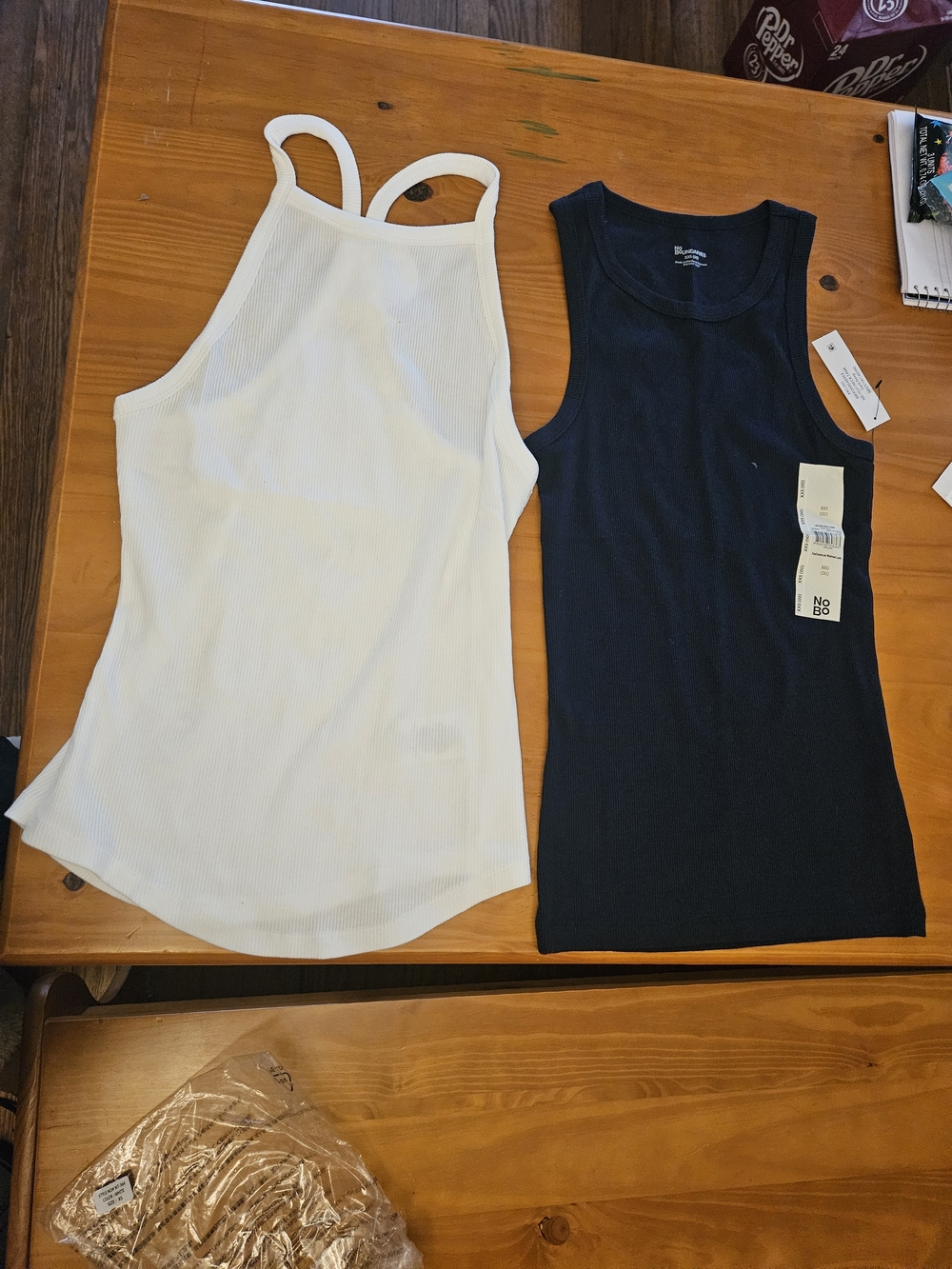 No Boundaries Women's Ribbed Tank Top - Navy Blue